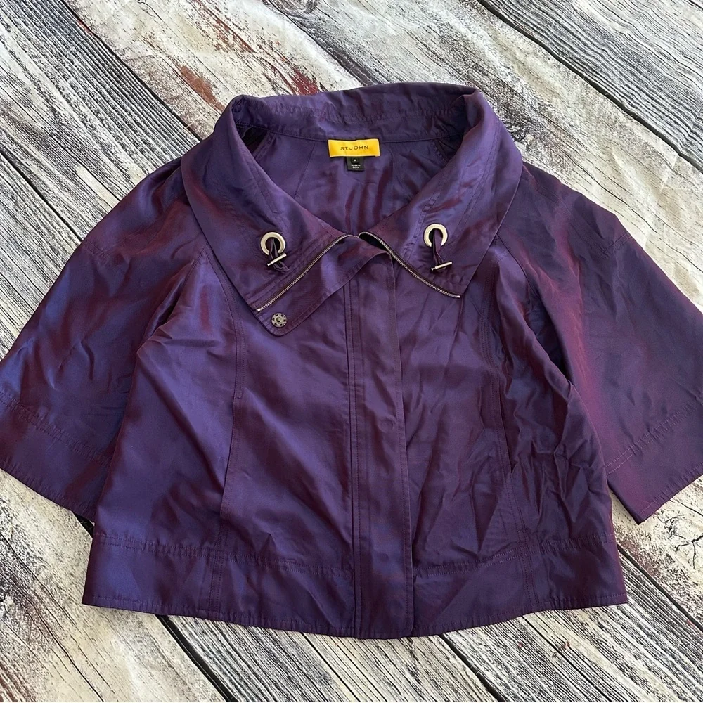St. John Iridescent Purple Swing Jacket - Picture 6 of 8